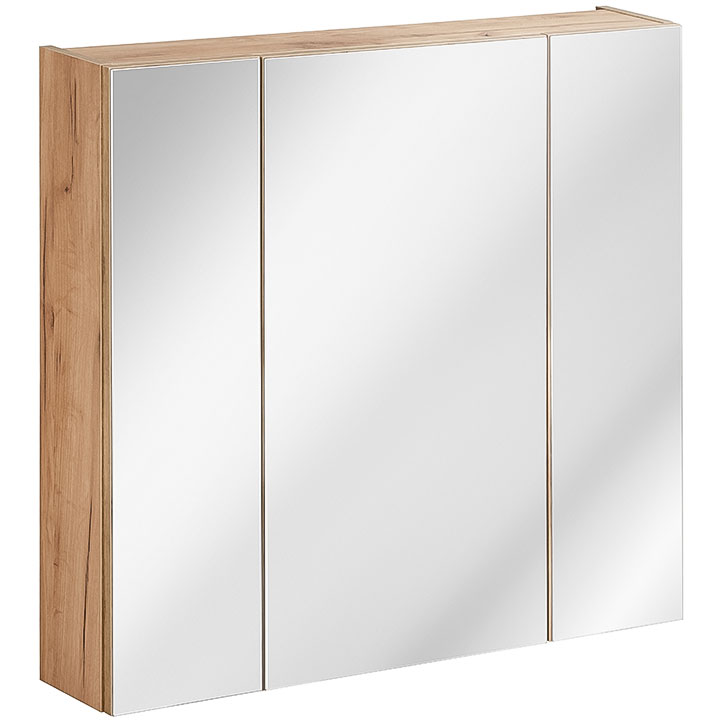 Bathroom cabinet with mirror FORT 843 golden oak