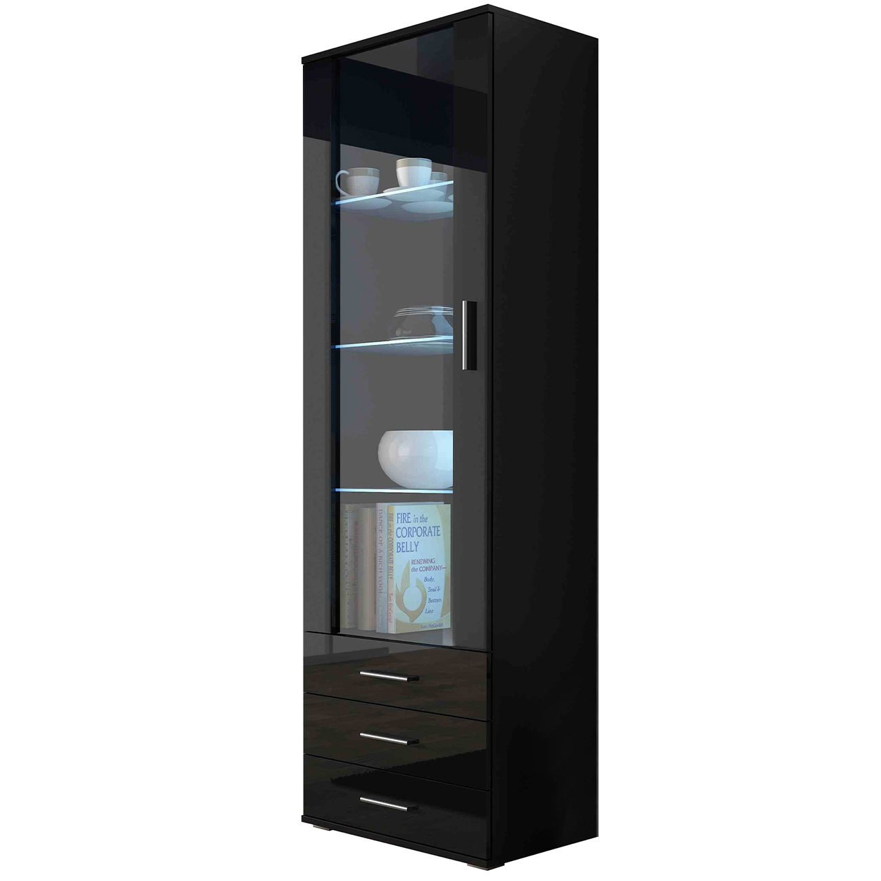 Display cabinet SOHO SH1D black / black gloss