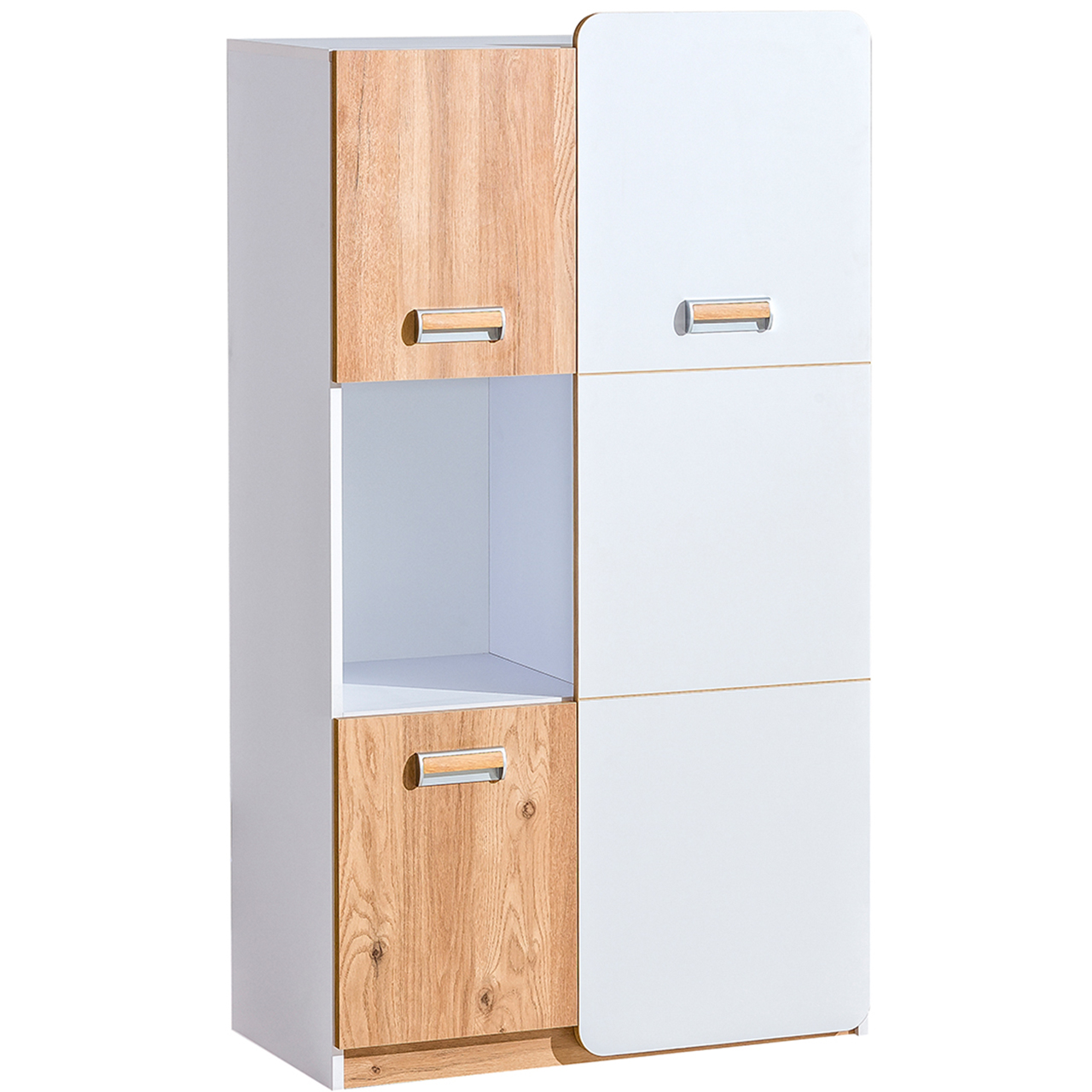 Storage cabinet LOREN LR5 white / oak nash