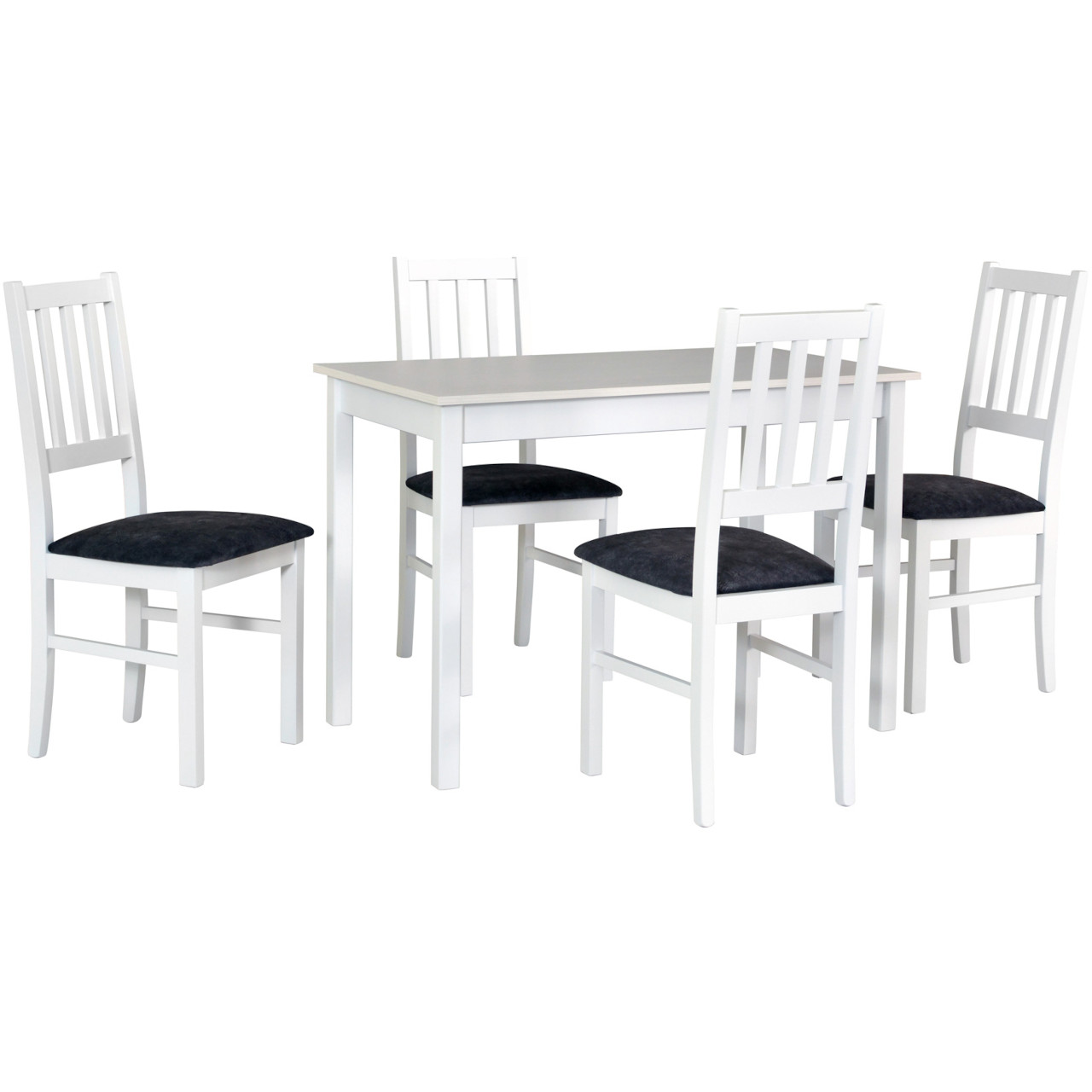 Table MAX 2 white laminate + chairs BOS 4 (4 pcs.) white / 24B