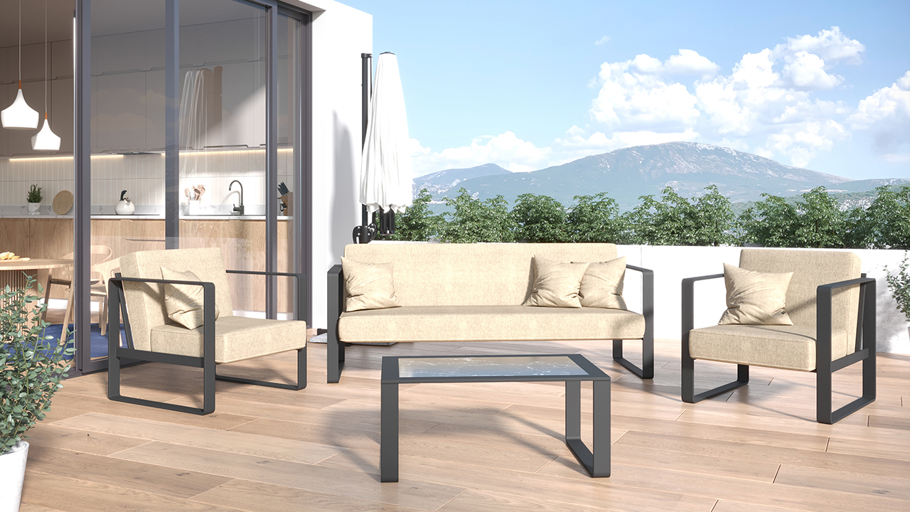 Garden furniture 1+3+1 GARDENO sumba 7052 + coffee table