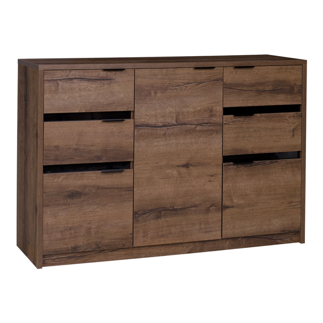 Storage Cabinet DENVER DV05 monastery oak / black gloss