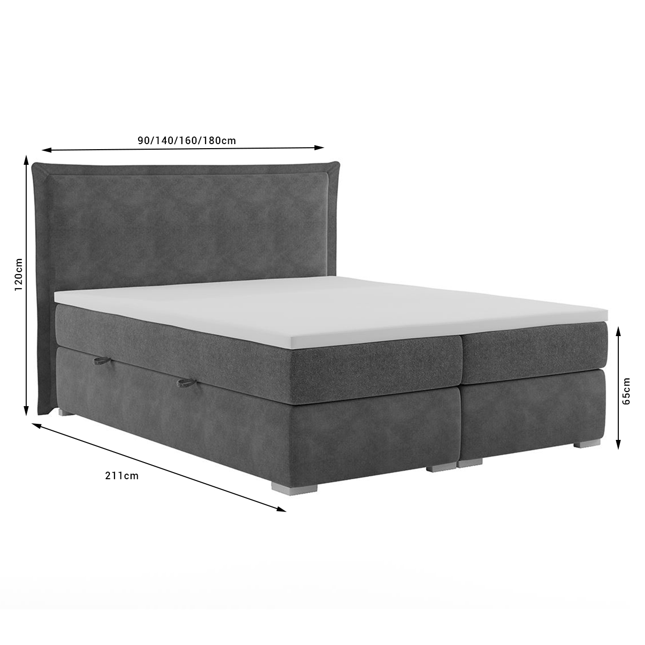Upholstered bed TORRI 140x200 magic velvet 2233