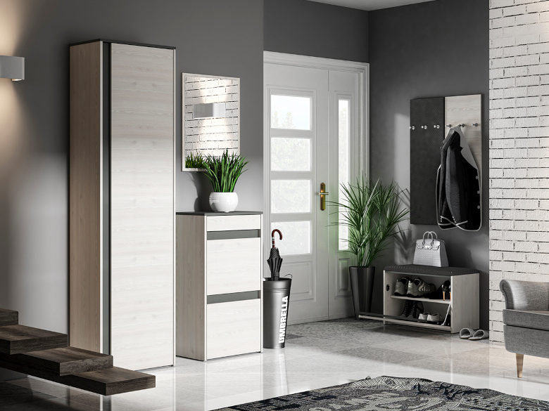 Haga 2 wardrobe, snow pine, anthracite