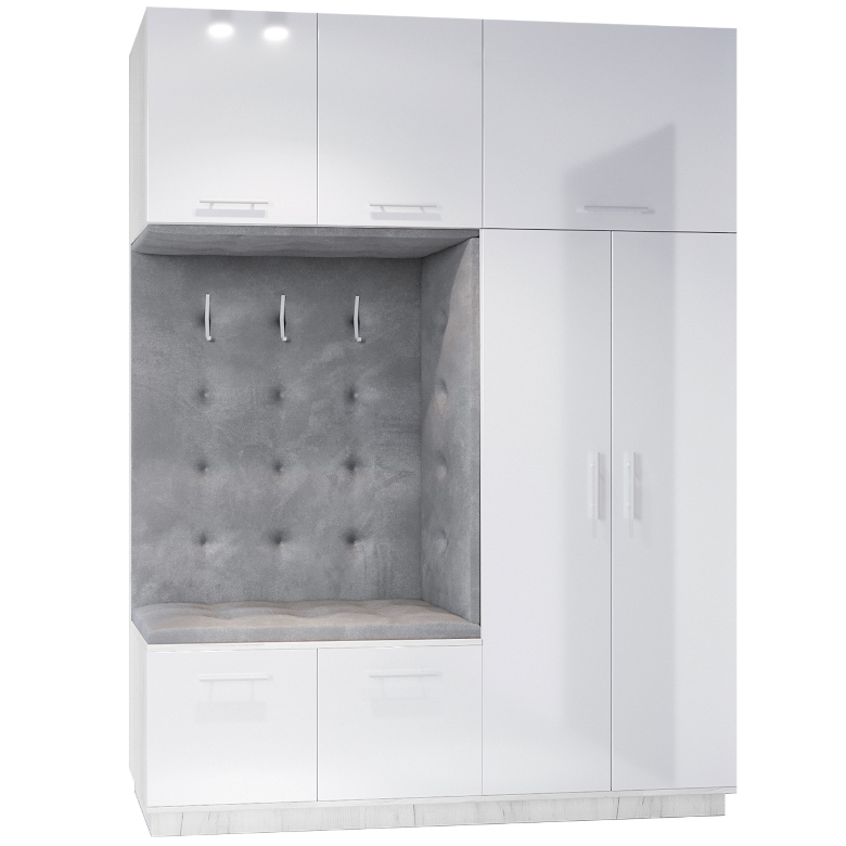 left wardrobe Creon 2 Craft white glossy