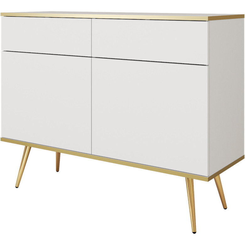 ara ksz107 chest of drawers white gold