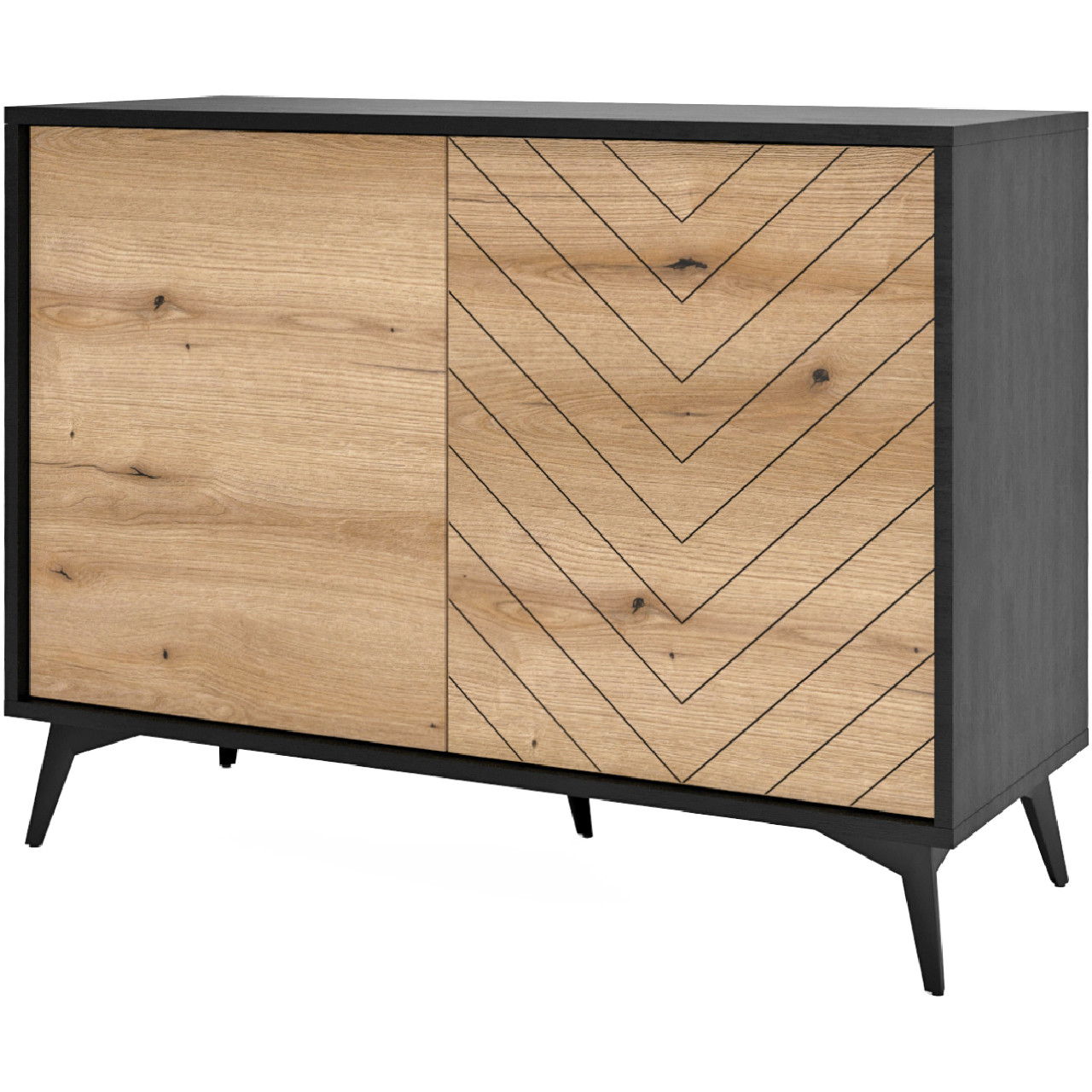 DIAMOND 02 Chest of Drawers black / evoke oak