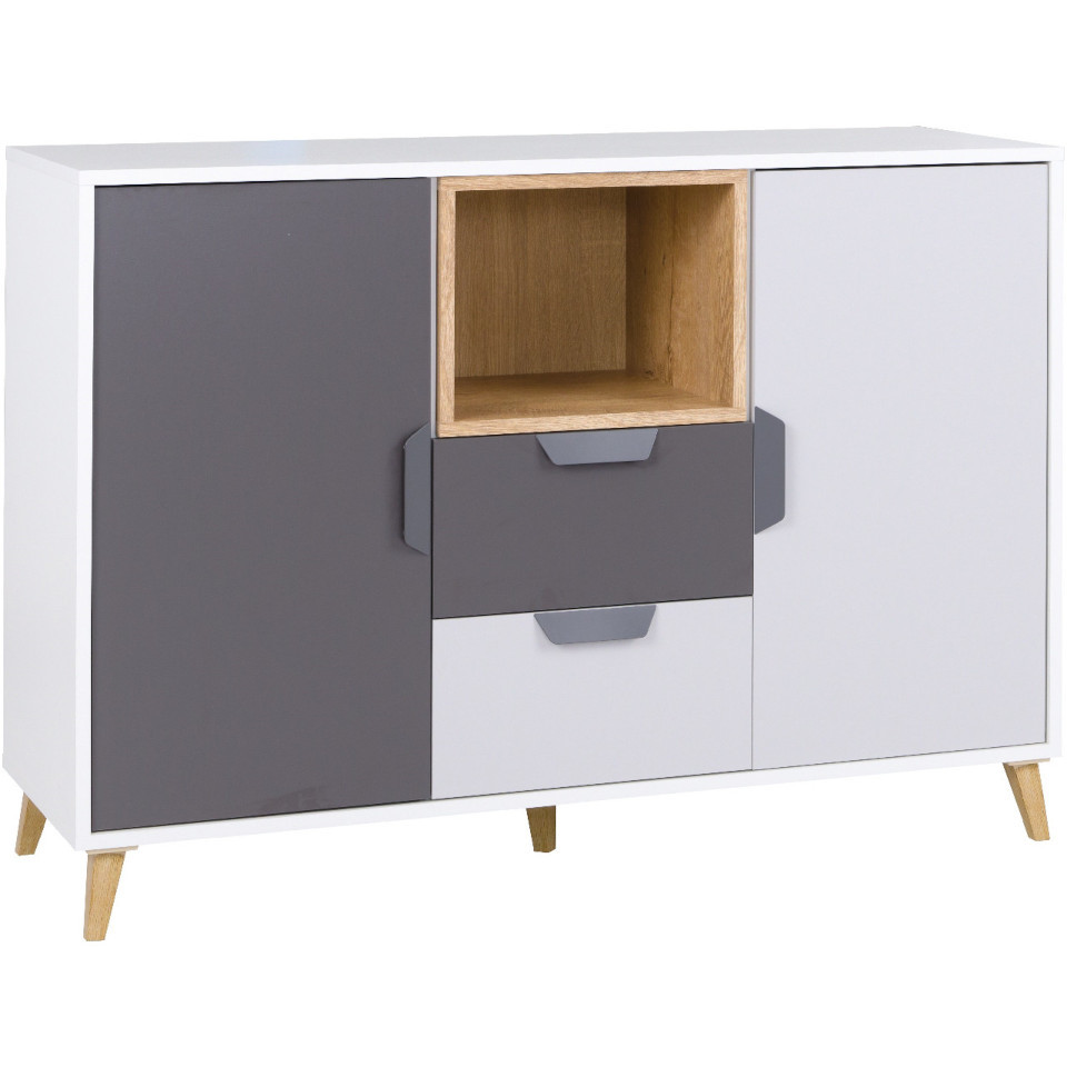 joki jk08 chest of drawers white graphite gray