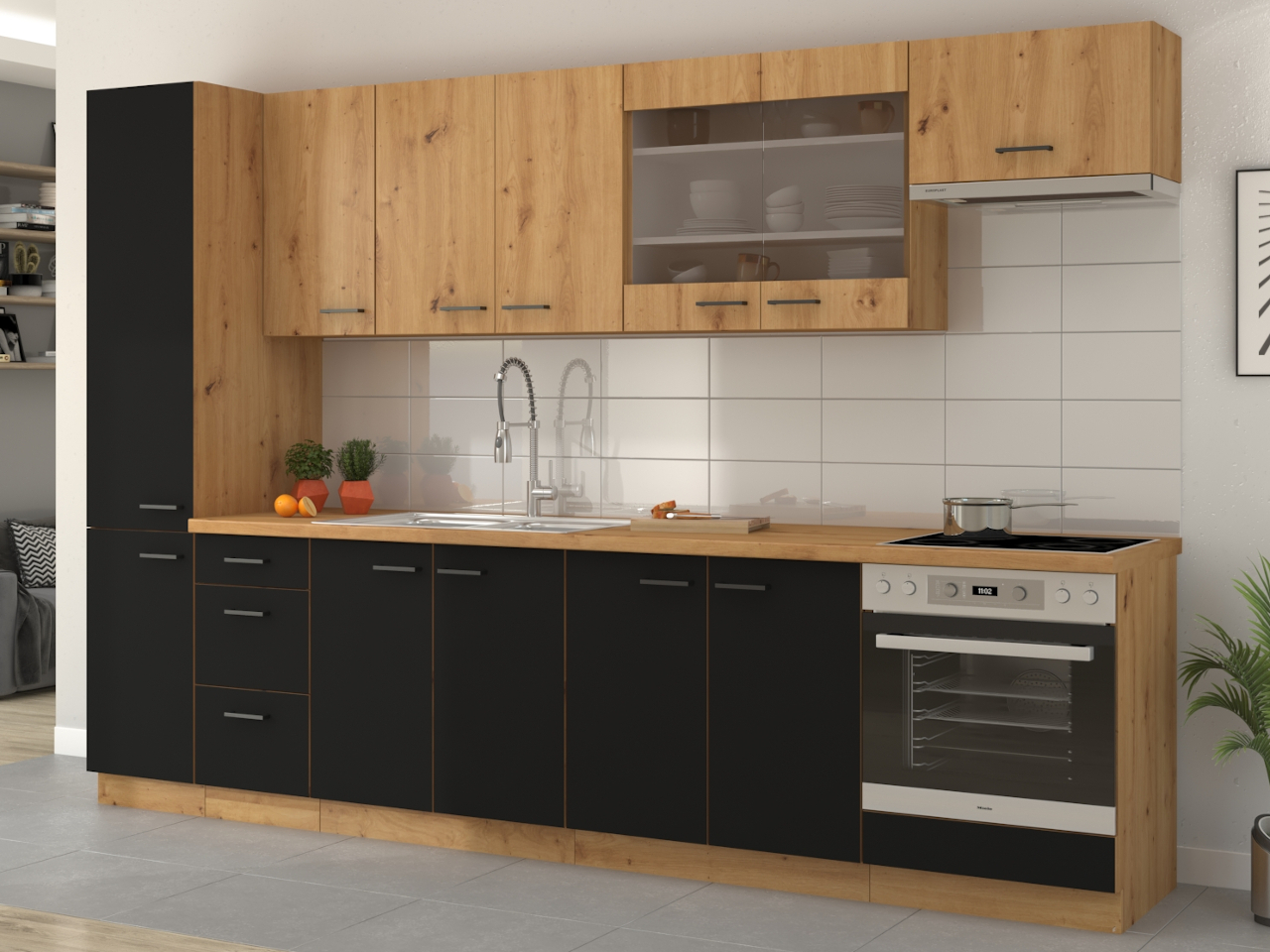 MADERA 2 kitchen artisan oak / black