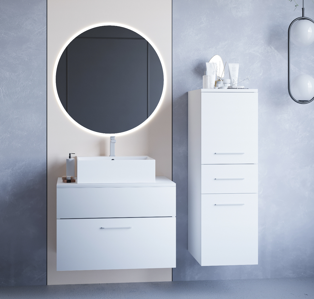 Bathroom BUSTO white laminate