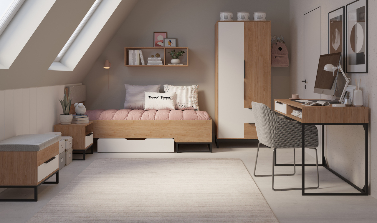 lando bed landro hickory white