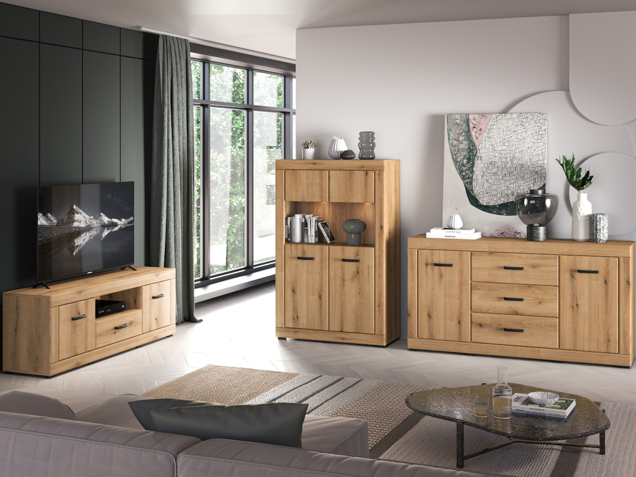 Doris 1 oak evoke living room furniture