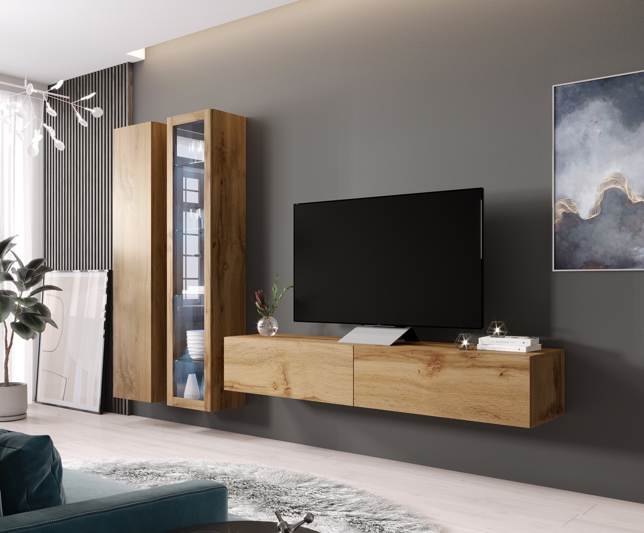 Govi 3f oak wotan wall unit