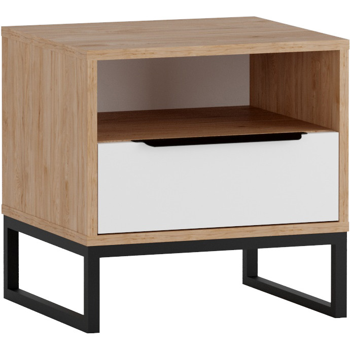 LANDO 09 bedside table hickory/white