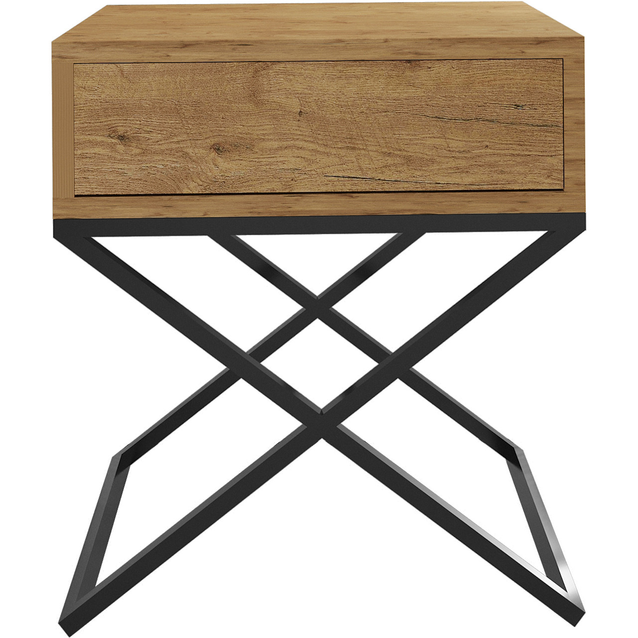 SIENA bedside table wotan oak/black