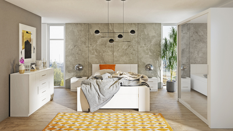 boney 2 bedroom white