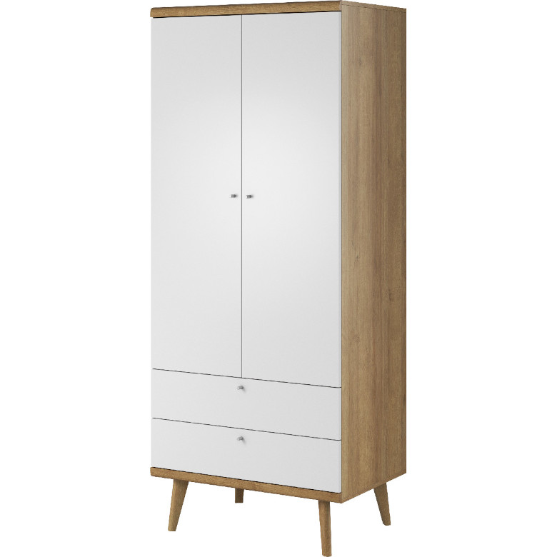 Primo wardrobe, Riviera oak, white