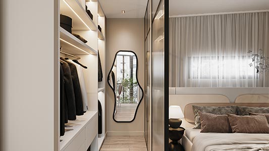 Hidden wardrobe in the bedroom - inspirations and ready-made furniture systems