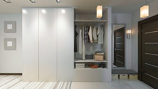 An organized hallway in a modern version